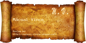 Mácsai Vince névjegykártya