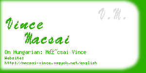 vince macsai business card